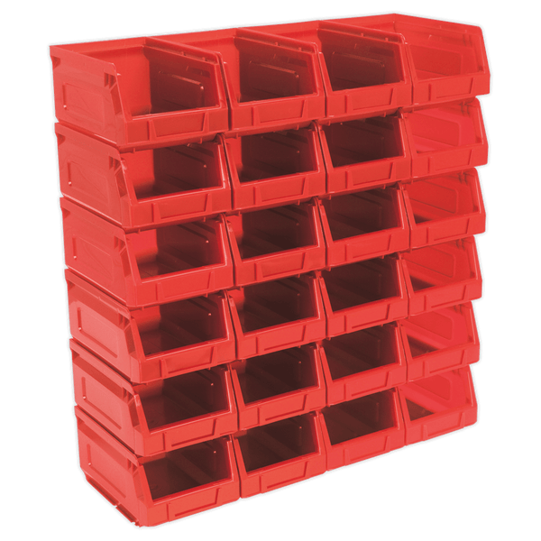 Sealey Tool Storage Plastic Storage Bin 105 x 165 x 85mm - Red - Pack of 24-TPS224R 5051747557062 TPS224R - Buy Direct from Spare and Square
