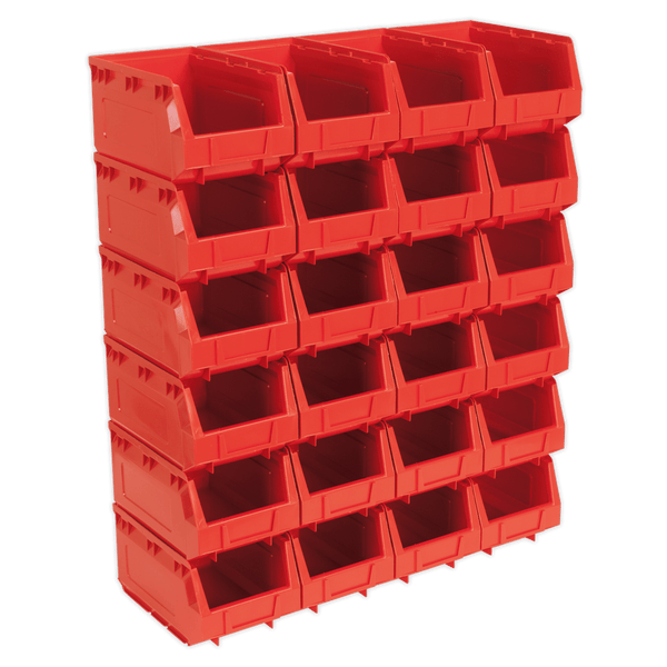 Sealey Tool Storage Plastic Storage Bin 150 x 240 x 130mm - Red - Pack of 24-TPS324R 5051747557086 TPS324R - Buy Direct from Spare and Square