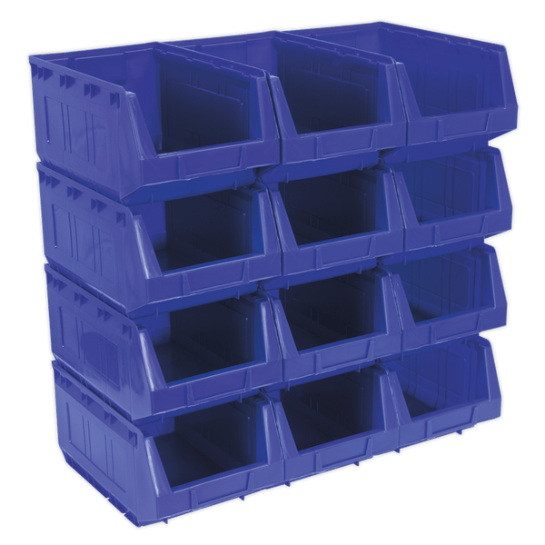 Sealey Tool Storage Plastic Storage Bin 210 x 355 x 165mm - Blue - Pack of 12-TPS412B 5051747557123 TPS412B - Buy Direct from Spare and Square