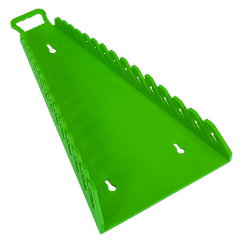 Sealey Tool Storage Reverse Spanner Rack Capacity 15 Spanners - Hi-Vis Green-WR09HV 5054511234411 WR09HV - Buy Direct from Spare and Square