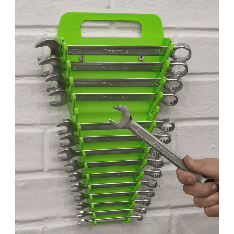 Sealey Tool Storage Spanner Rack Capacity 15 Spanners - Hi-Vis Green-WR08HV 5054511234404 WR08HV - Buy Direct from Spare and Square