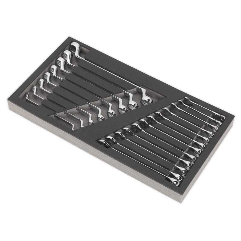 Sealey Tool Trays 20pc Combination & Deep Offset Spanner Set with Tool Tray-S01124 5054511123685 S01124 - Buy Direct from Spare and Square