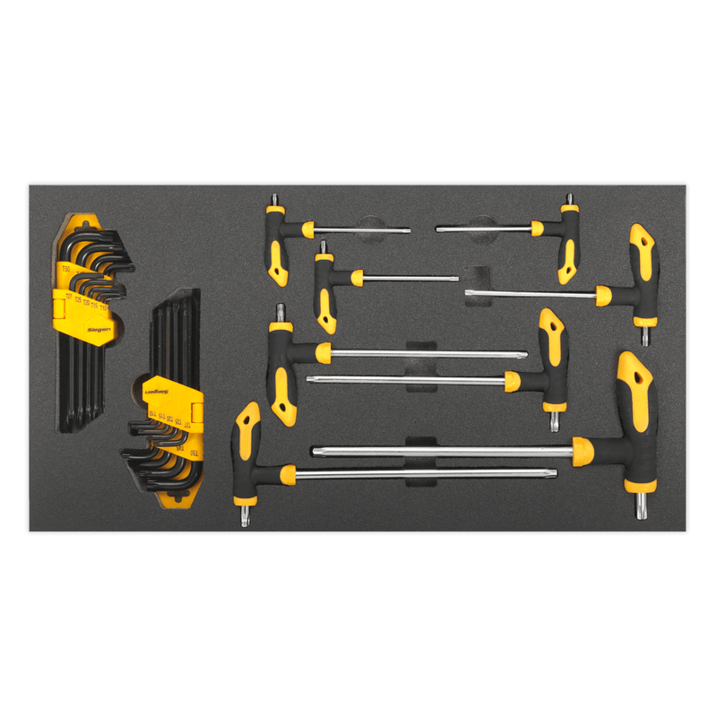 Sealey Tool Trays 26pc T-Handle & Standard/Security TRX-Star* Keys with Tool Tray-S01135 5054511123791 S01135 - Buy Direct from Spare and Square