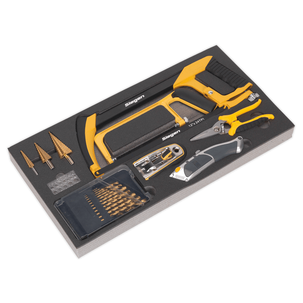 Sealey Tool Trays 28pc Cutting & Drilling Set with Tool Tray-S01133 5054511123777 S01133 - Buy Direct from Spare and Square