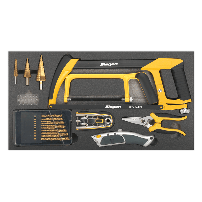 Sealey Tool Trays 28pc Cutting & Drilling Set with Tool Tray-S01133 5054511123777 S01133 - Buy Direct from Spare and Square