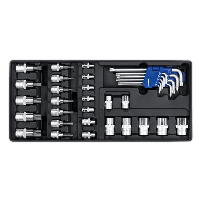 Sealey Tool Trays 35pc TRX-Star* Key, Socket Bit & Socket Set with Tool Tray-TBT08 5051747333703 TBT08 - Buy Direct from Spare and Square