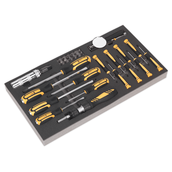 Sealey Tool Trays 36pc Screwdriver Set with Tool Tray-S01128 5054511123722 S01128 - Buy Direct from Spare and Square