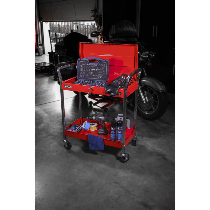 Sealey Tool Trolleys 2-Level Heavy-Duty Trolley with Lockable Top-CX104 5024209929769 CX104 - Buy Direct from Spare and Square