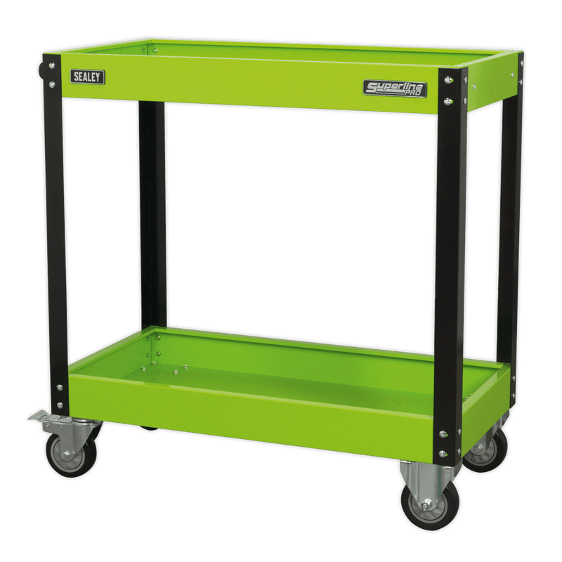 Sealey Tool Trolleys 2-Level Heavy-Duty Workshop Trolley - Hi-Vis Green-CX109HV 5054511203387 CX109HV - Buy Direct from Spare and Square