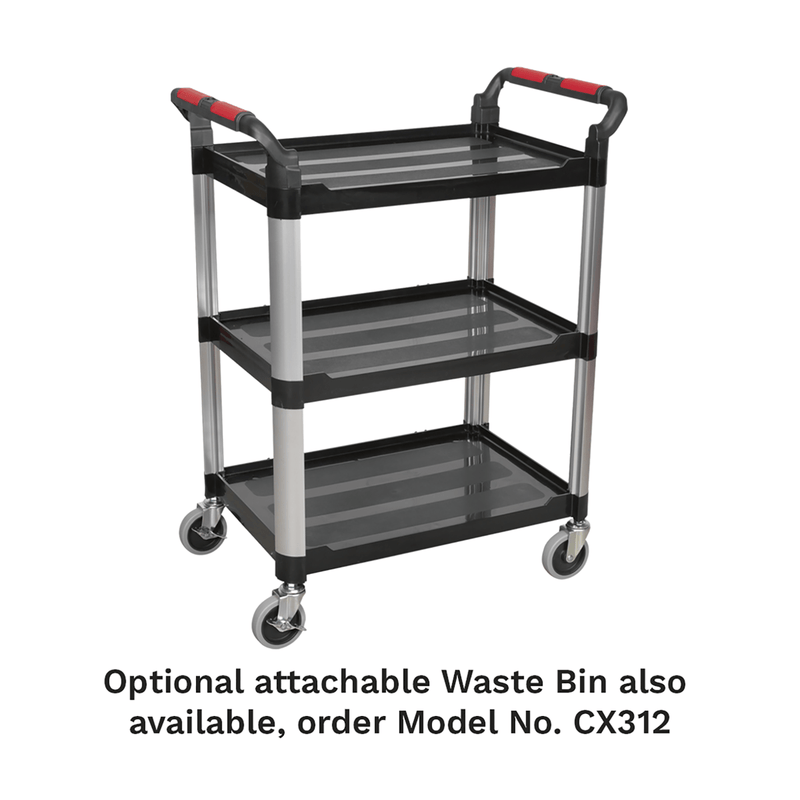 Sealey Tool Trolleys 3-Level Composite Workshop Trolley - 3 Wall-CX309 5051747724822 CX309 - Buy Direct from Spare and Square