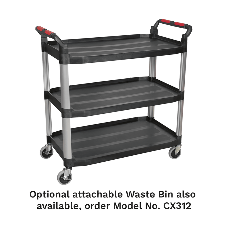 Sealey Tool Trolleys 3-Level Composite Workshop Trolley - 3 Wall-CX310 5051747724839 CX310 - Buy Direct from Spare and Square