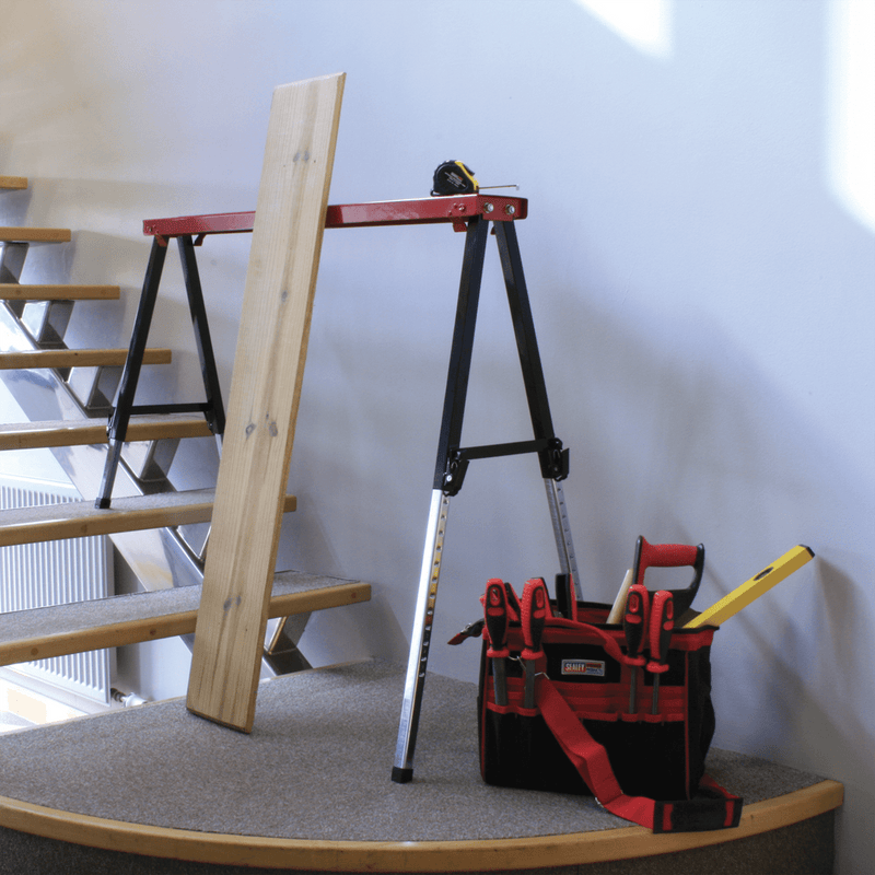 Sealey Trestles Fold Down Trestle with Adjustable Legs-FTAL1 5024209846738 FTAL1 - Buy Direct from Spare and Square