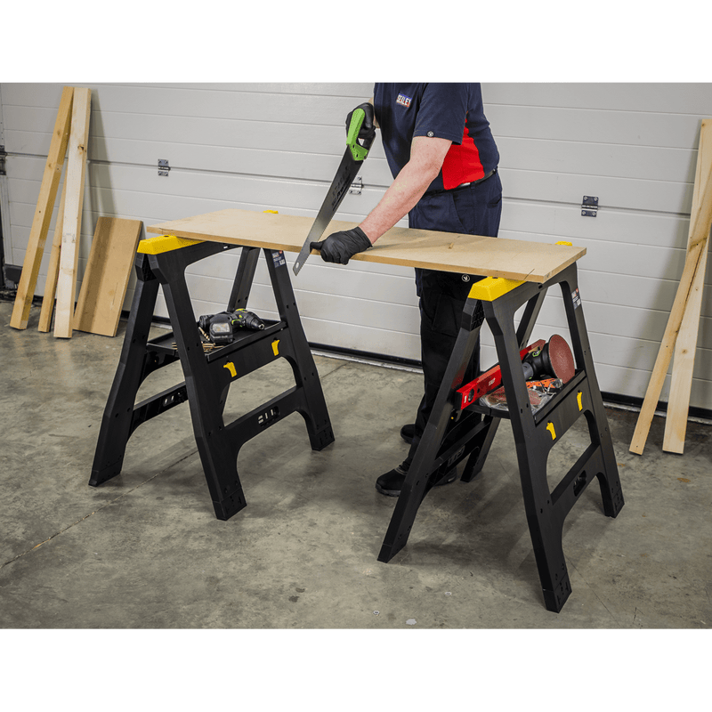 Sealey Trestles Heavy-Duty Folding Composite Trestles-FDT42 5054630278440 FDT42 - Buy Direct from Spare and Square