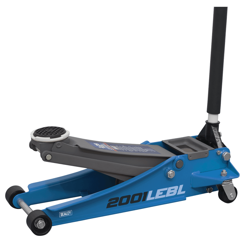 Sealey Trolley Jacks 2.25 Tonne Low Profile Trolley Jack with Rocket Lift- Blue-2001LEBL 5054511844665 2001LEBL - Buy Direct from Spare and Square