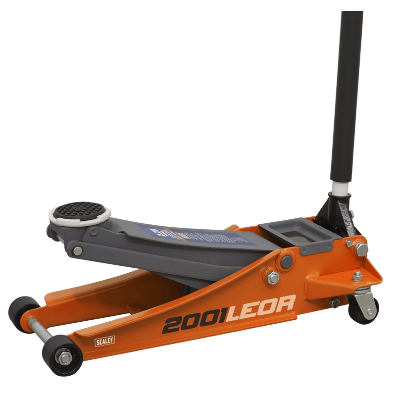 Sealey Trolley Jacks 2.25 Tonne Low Profile Trolley Jack with Rocket Lift - Orange-2001LEOR 5054511844467 2001LEOR - Buy Direct from Spare and Square