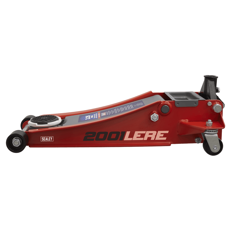 Sealey Trolley Jacks 2.25 Tonne Low Profile Trolley Jack with Rocket Lift - Red-2001LERE 5054511844573 2001LERE - Buy Direct from Spare and Square