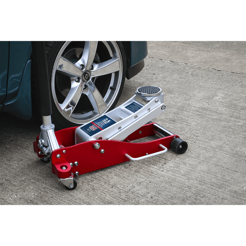 Sealey Trolley Jacks 2.5 Tonne Aluminium Low Profile Trolley Jack with Rocket Lift-RJA2500 5054511757613 RJA2500 - Buy Direct from Spare and Square