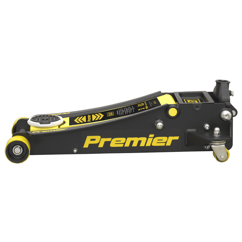 Sealey Trolley Jacks 3 Tonne Low Profile Trolley Jack with Rocket Lift - Yellow-3040AY 5054511570496 3040AY - Buy Direct from Spare and Square