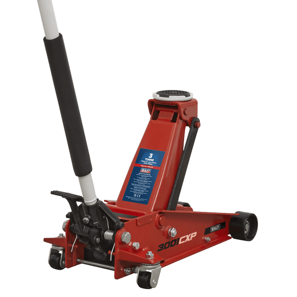 Sealey Trolley Jacks 3 Tonne Trolley Jack with Foot Pedal-3001CXP 5054511696318 3001CXP - Buy Direct from Spare and Square