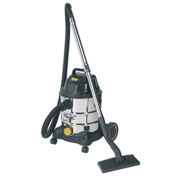 Sealey Vacuum Cleaner Sealey 110v 1250w 20 Litre Wet and Dry Vacuum Cleaner - Stainless Drum - Deluxe Tools PC200SD110V - Buy Direct from Spare and Square