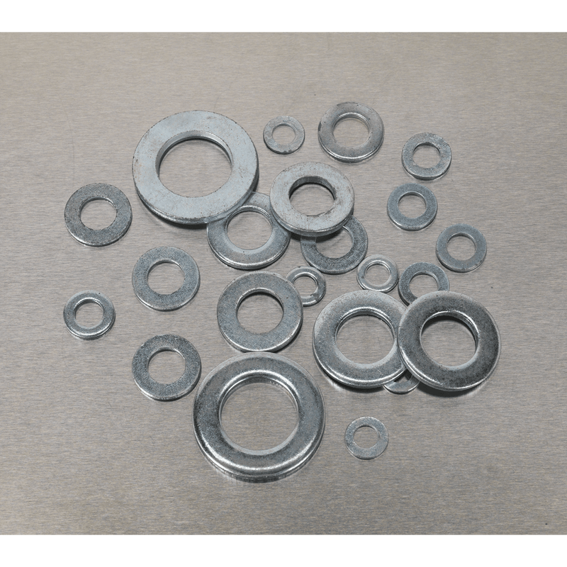 Sealey Washers 1070pc Form A Flat Washer Assortment - M5-M16-AB055WA 5054511053357 AB055WA - Buy Direct from Spare and Square