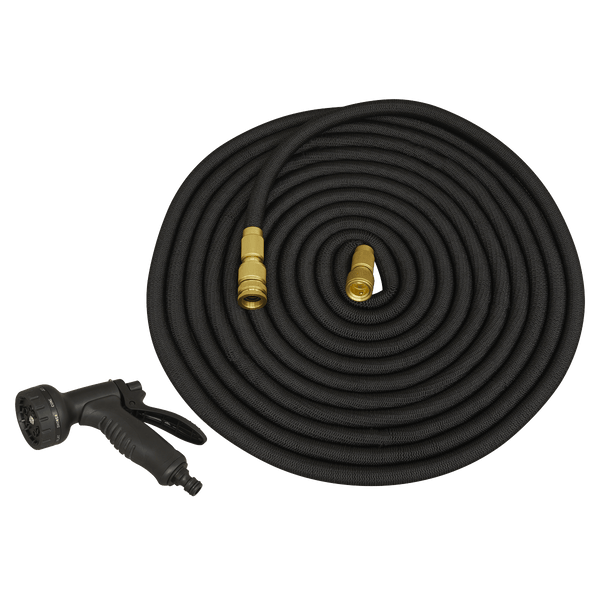 Sealey Water Hoses 15m Premium Ø17mm Expandable Garden Hose - Black-GH15E 5054630244599 GH15E - Buy Direct from Spare and Square
