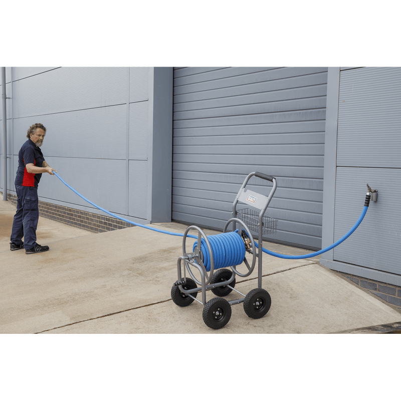Sealey Water Hoses Heavy-Duty Hose Reel Cart with 15m Heavy-Duty Ø19mm Hot & Cold Rubber Water Hose-HRKIT15 5054630228339 HRKIT15 - Buy Direct from Spare and Square