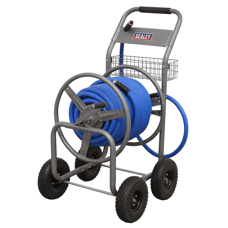 Sealey Water Hoses Heavy-Duty Hose Reel Cart with 50m Heavy-Duty Ø19mm Hot & Cold Rubber Water Hose-HRKIT50 5054630228353 HRKIT50 - Buy Direct from Spare and Square