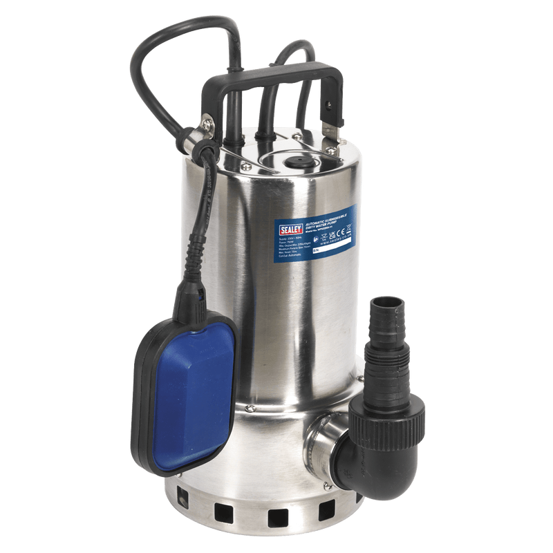 Sealey Water Pumps 225L/min Automatic Stainless Submersible Dirty Water Pump-WPS225A 5024209737265 WPS225A - Buy Direct from Spare and Square