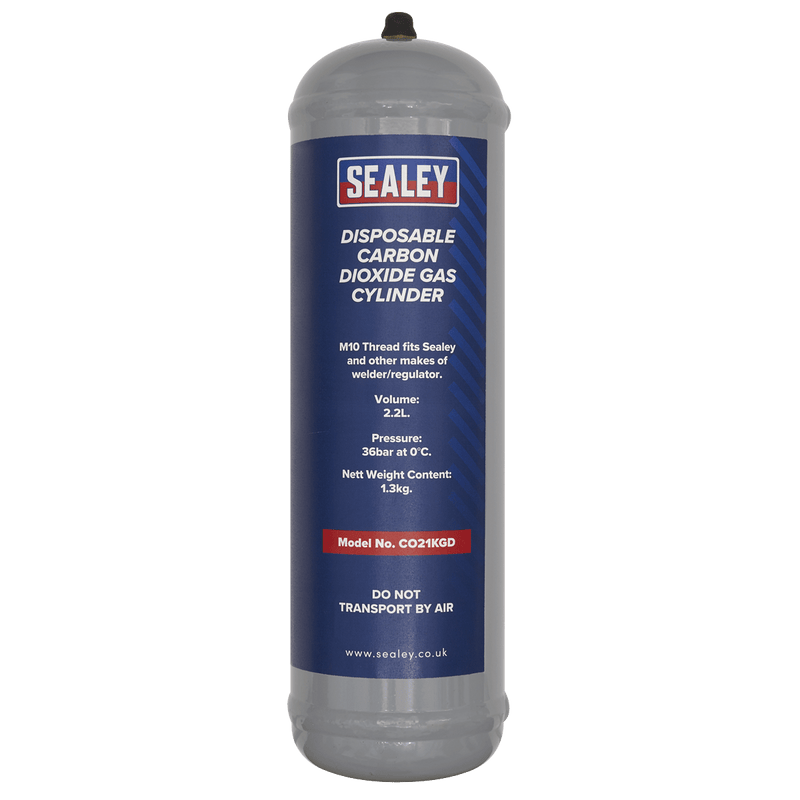 Sealey Welding Accessories 1.3kg Disposable Carbon Dioxide Gas Cylinder - Pack of 4-CO21KGD4 5054630253331 CO21KGD4 - Buy Direct from Spare and Square