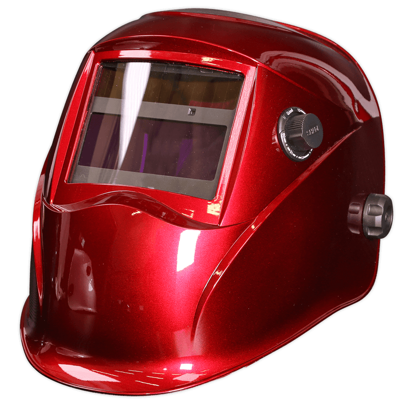 Sealey Welding Accessories Auto Darkening Welding Helmet - Shade 9-13 - Red-PWH612 5054511236675 PWH612 - Buy Direct from Spare and Square
