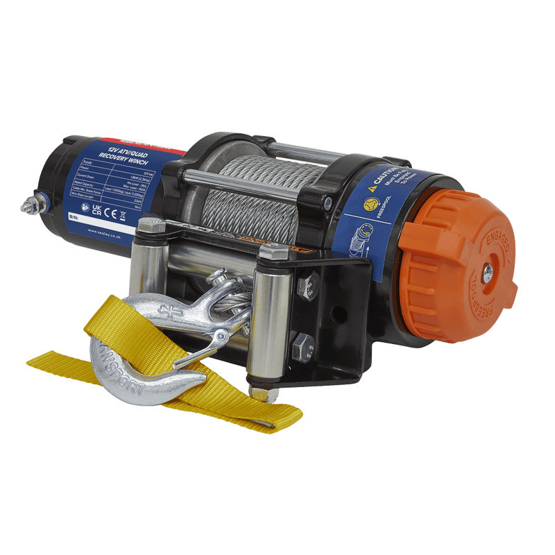 Sealey Winches 12V ATV/Quad Recovery Winch 1135kg (2500lb) Line Pull-ATV1135 5054511341560 ATV1135 - Buy Direct from Spare and Square
