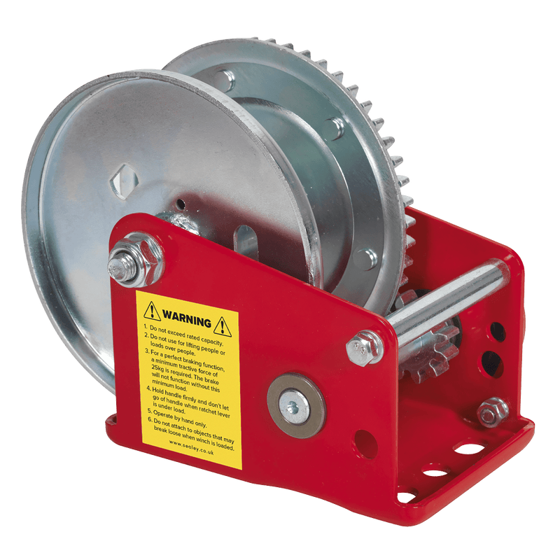 Sealey Winches 540kg Capacity Geared Hand Winch with Brake-GWE1200B 5051747772106 GWE1200B - Buy Direct from Spare and Square