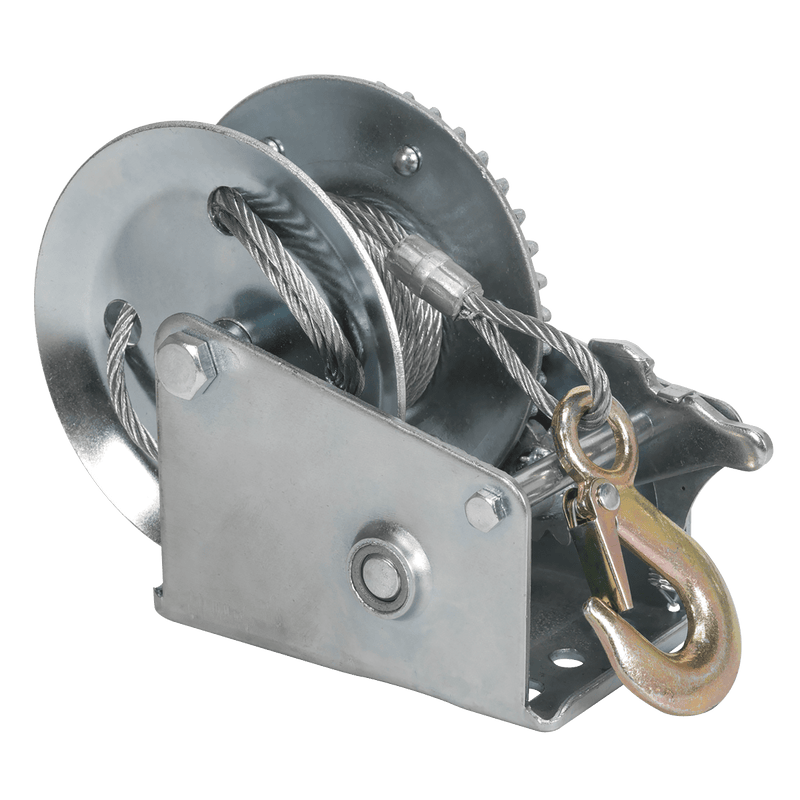 Sealey Winches 540kg Capacity Geared Hand Winch with Cable-GWC1200M 5051747772076 GWC1200M - Buy Direct from Spare and Square