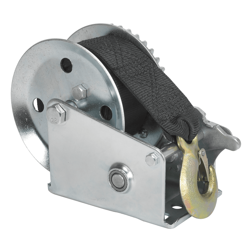 Sealey Winches 540kg Capacity Geared Hand Winch with Webbing Strap-GWW1200M 5051747772052 GWW1200M - Buy Direct from Spare and Square