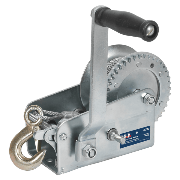 Sealey Winches 900kg Capacity Geared Hand Winch with Cable-GWC2000M 5051747772069 GWC2000M - Buy Direct from Spare and Square