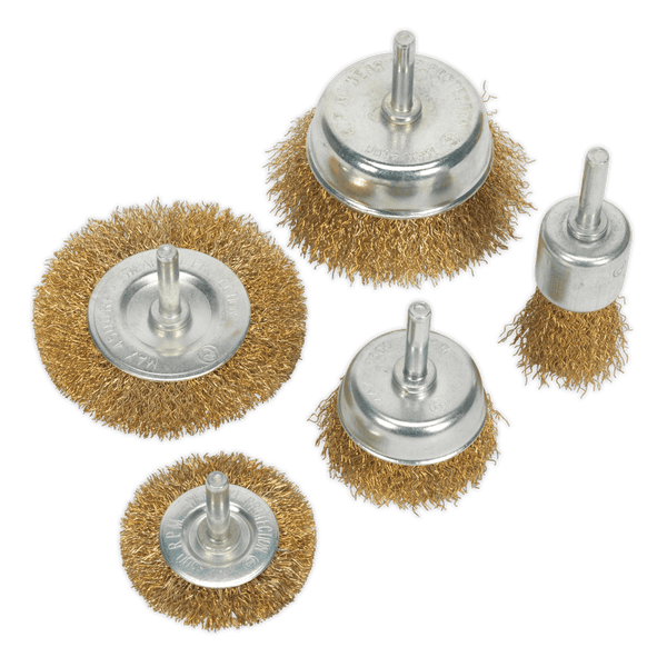 Sealey Wire Brushes 5pc Wire Brush Set-BWBS05 5051747722989 BWBS05 - Buy Direct from Spare and Square