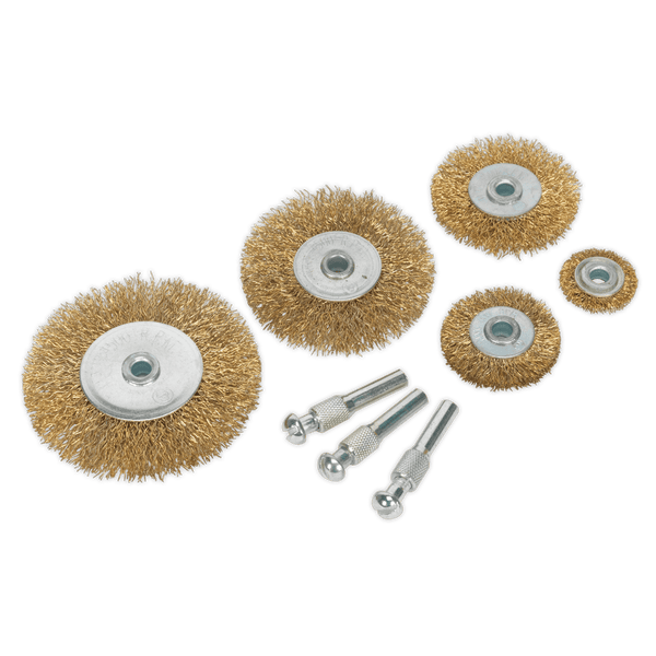 Sealey Wire Brushes 8pc Wire Brush Set-BWBS08 5051747722972 BWBS08 - Buy Direct from Spare and Square