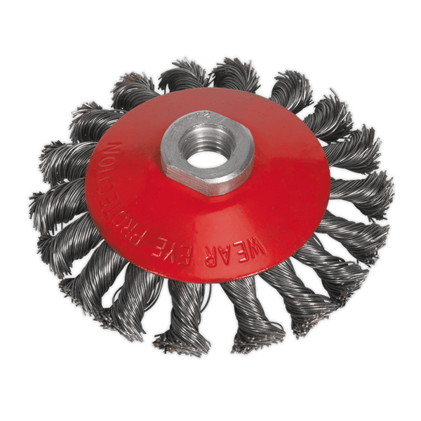 Sealey Wire Wheels Ø100mm Conical Wire Brush M14 x 2mm-CWB101 5051747655805 CWB101 - Buy Direct from Spare and Square