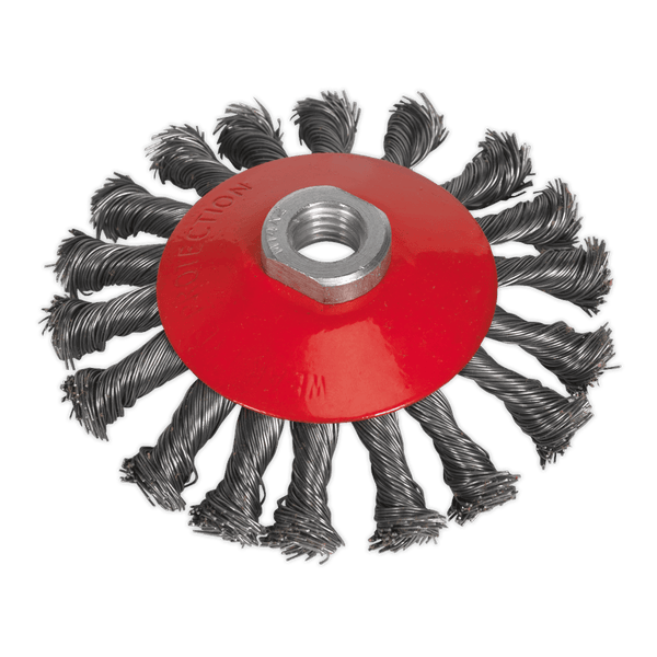 Sealey Wire Wheels Ø115mm Conical Wire Brush M14 x 2mm-CWB115 5051747655812 CWB115 - Buy Direct from Spare and Square