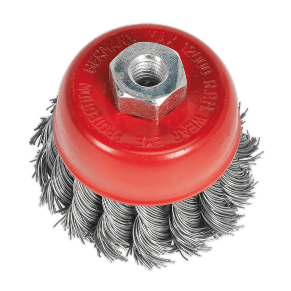 Sealey Wire Wheels Ø65mm Twist Knot Wire Cup Brush M10 x 1.25mm-TKCB652 5051747645738 TKCB652 - Buy Direct from Spare and Square