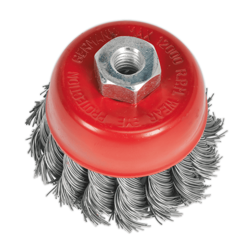 Sealey Wire Wheels Ø65mm Twist Knot Wire Cup Brush M10 x 1.25mm-TKCB652 5051747645738 TKCB652 - Buy Direct from Spare and Square