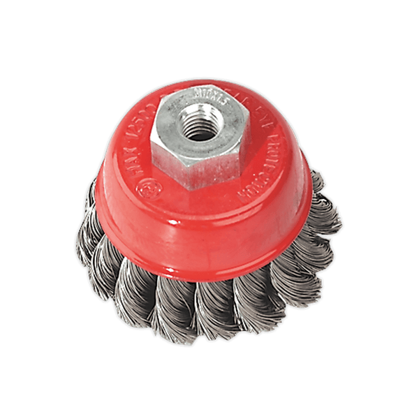 Sealey Wire Wheels Ø65mm Twist Knot Wire Cup Brush M10 x 1.5mm-TKCB65 5024209142304 TKCB65 - Buy Direct from Spare and Square