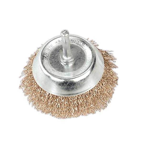 Sealey Wire Wheels Ø75mm Wire Cup Brush with 6mm Shaft-SCB75 5024209142236 SCB75 - Buy Direct from Spare and Square