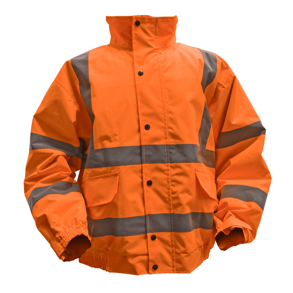Sealey Work Clothing Hi-Vis Orange Jacket with Quilted Lining & Elasticated Waist - X-Large-802XLO 5054511897302 802XLO - Buy Direct from Spare and Square