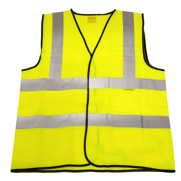 Sealey Work Clothing Hi-Vis Waistcoat (Site and Road Use) Yellow - Large-9804L 5054630019081 9804L - Buy Direct from Spare and Square