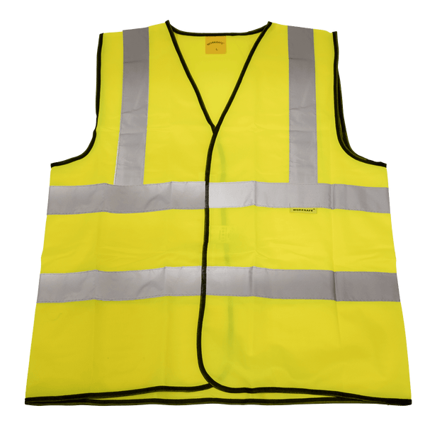 Sealey Work Clothing Hi-Vis Waistcoat (Site and Road Use) Yellow - Medium-9804M 5054511897609 9804M - Buy Direct from Spare and Square