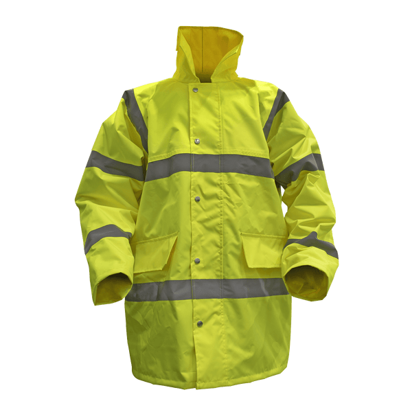 Sealey Work Clothing Hi-Vis Yellow Motorway Jacket with Quilted Lining - Large-806L 5054511785371 806L - Buy Direct from Spare and Square