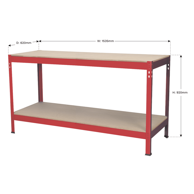 Sealey Workbenches 1.53m Steel Workbench with Wooden Top-AP1535 5051747363939 AP1535 - Buy Direct from Spare and Square