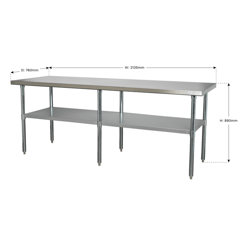 Sealey Workbenches 2.1m Stainless Steel Workbench-AP2184SS 5054511382358 AP2184SS - Buy Direct from Spare and Square